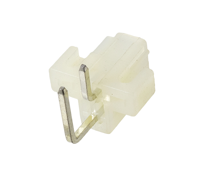 Conector Modular Miniatura - Macho - 2 Vias - 90 Graus com Orelhas de Fixação - Passo 4,20mm 