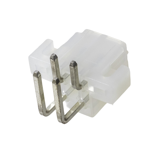 Conector Modular Miniatura - Macho - 4 Vias - 90 Graus com Orelhas de Fixação - Passo 4,20mm 