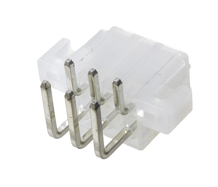 Conector Modular Miniatura - Macho - 6 Vias - 90 Graus com Orelhas de Fixação - Passo 4,20mm 