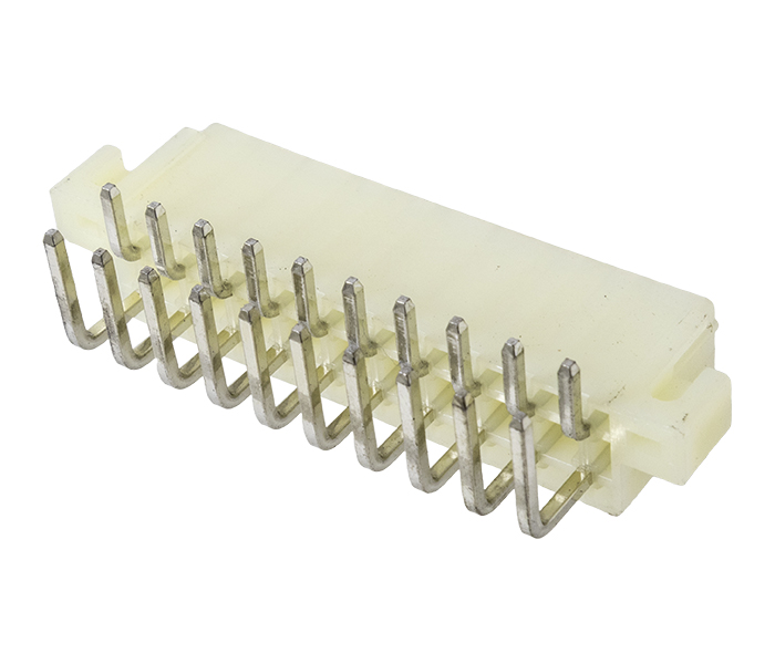 Conector Modular Miniatura - Macho - 20 Vias - 90 Graus com Orelhas de Fixação - Passo 4,20mm 