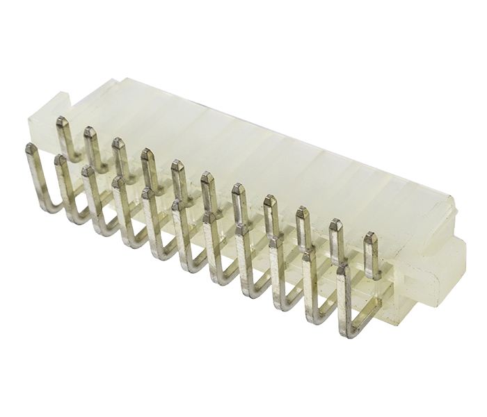 Conector Modular Miniatura - Macho - 22 Vias - 90 Graus com Orelhas de Fixação - Passo 4,20mm 