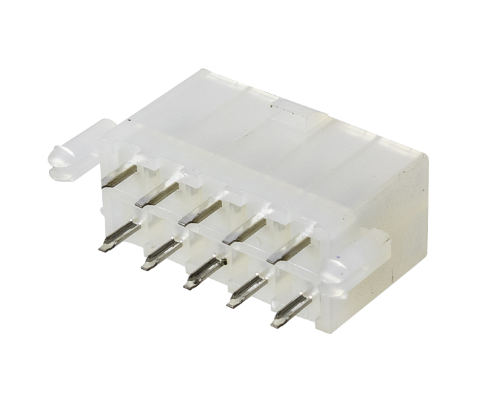 Conector Modular Miniatura - Macho - 10 Vias - 180 Graus com Travas - Passo 4,20mm 