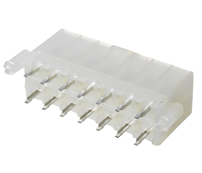 Conector Modular Miniatura - Macho - 14 Vias - 180 Graus com Travas - Passo 4,20mm 