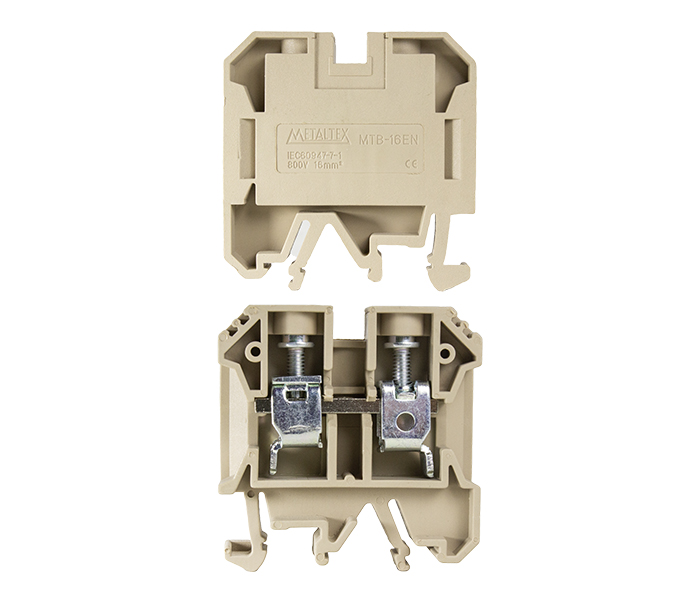 Borne Passagem 16mm² para Trilhos TS32/TS35 - Bege
