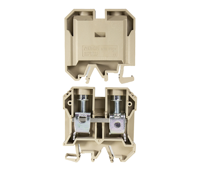 Borne Passagem 35mm² para Trilhos TS32/TS35 - Bege