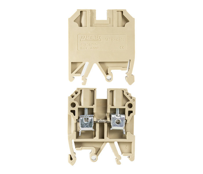 Borne Passagem 4mm² para Trilhos TS32/TS35 - Bege
