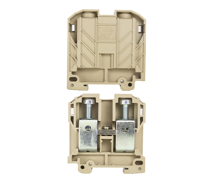 Borne Passagem 70mm² para Trilhos TS32/TS35 - Bege