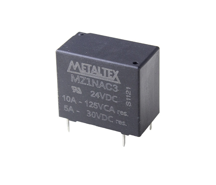 Relé Miniatura de Potência 1NA - Bobina de 24VCC - Capacidade de 10A - Terminais para PCI