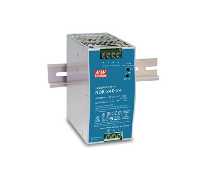 Fonte Chaveada Mean Well 240W Montagem em Trilho DIN - 90/264V 24V-10A
