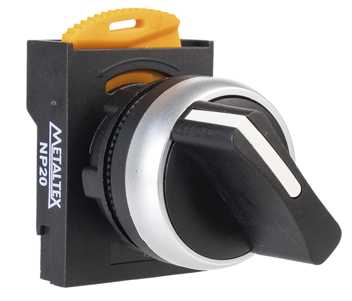 Chave Seletora Plástico Knob Curto 22mm 3 Posições com Retorno