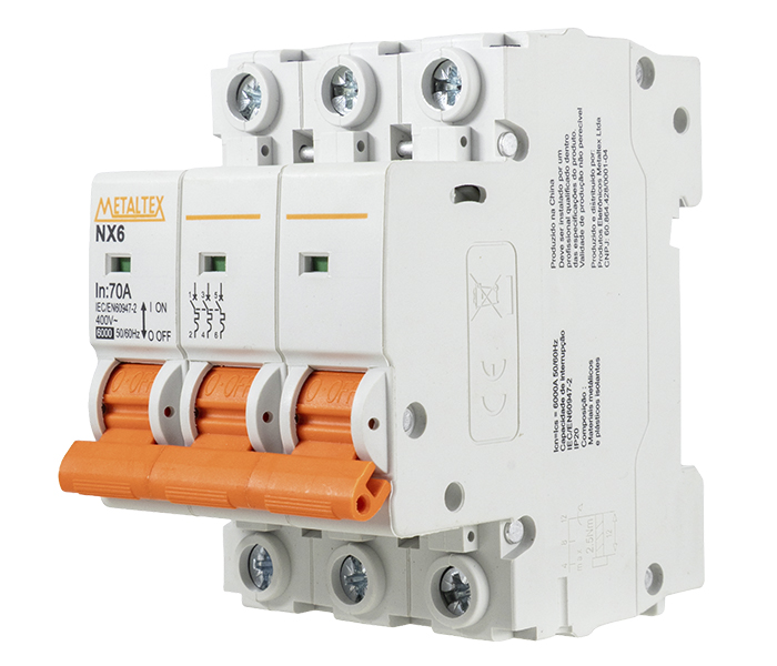 Minidisjuntor Tripolar 6kA - 70A