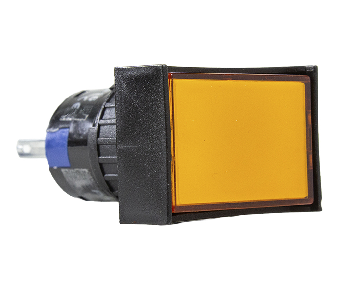 Sinalizador Retangular LED Plástico 16mm - 12VCA/VCC - Laranja