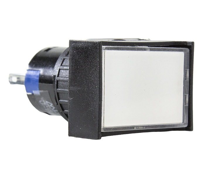 Sinalizador Retangular LED Plástico 16mm - 12VCA/VCC - Branco