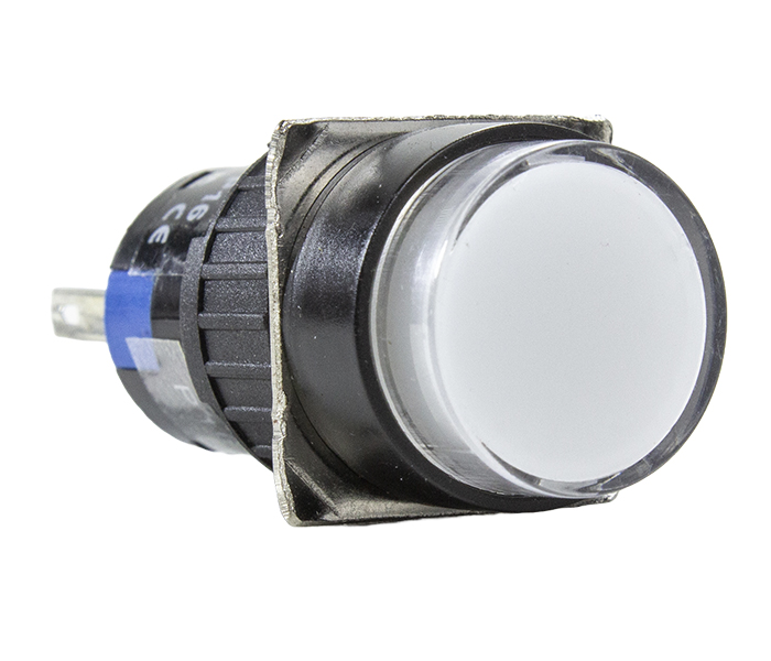 Sinalizador Redondo LED Plástico 16mm - 110VCA - Branco