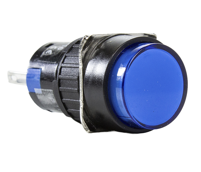 Sinalizador Redondo LED Plástico 16mm - 220VCA - Azul