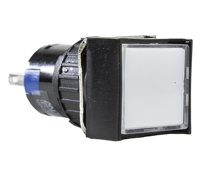 Sinalizador Quadrado LED Plástico 16mm - 24VCA/VCC - Branco