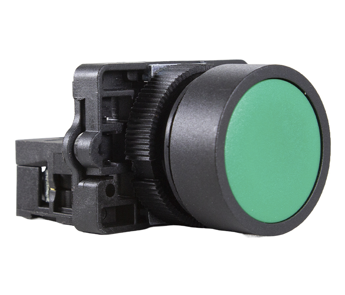 Botão Pulsador Faceado Plástico 22mm - Verde - 1NF