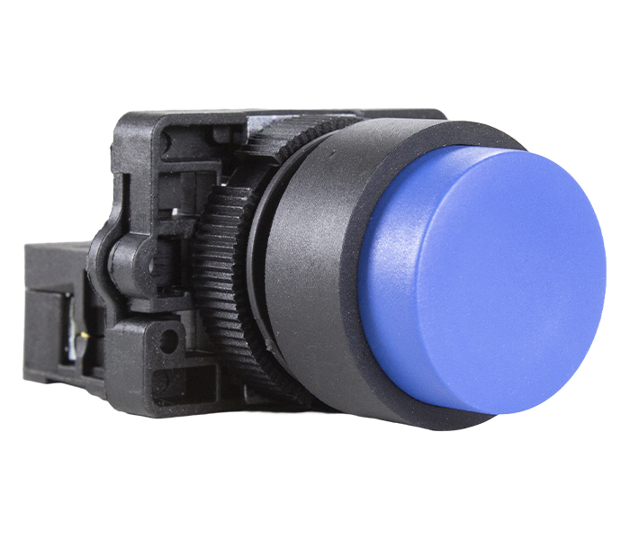 Botão Pulsador Não Faceado Plástico 22mm - Azul - 1NA