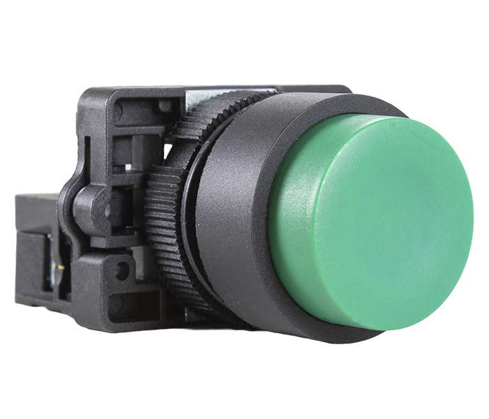Botão Pulsador Não Faceado Plástico 22mm - Verde - 1NA