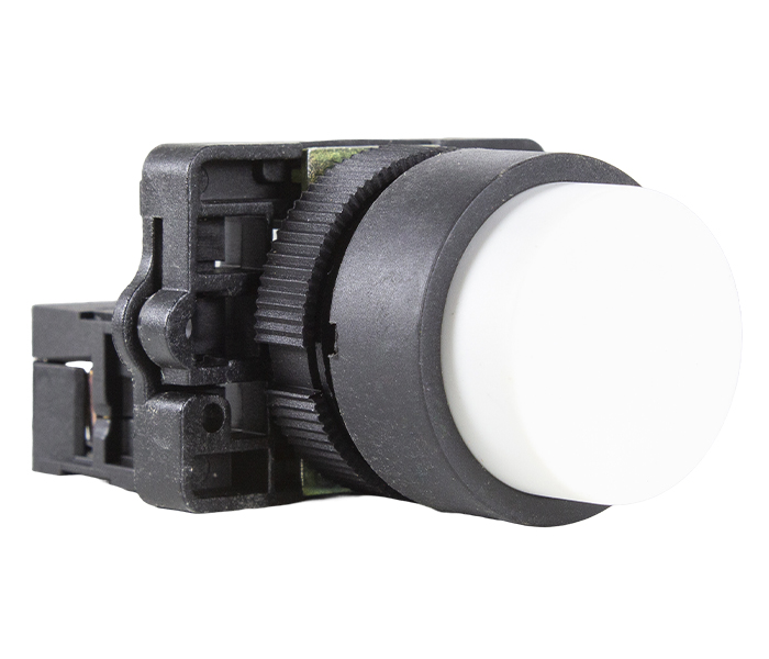 Botão Pulsador Não Faceado Plástico 22mm - Branco - 1NA