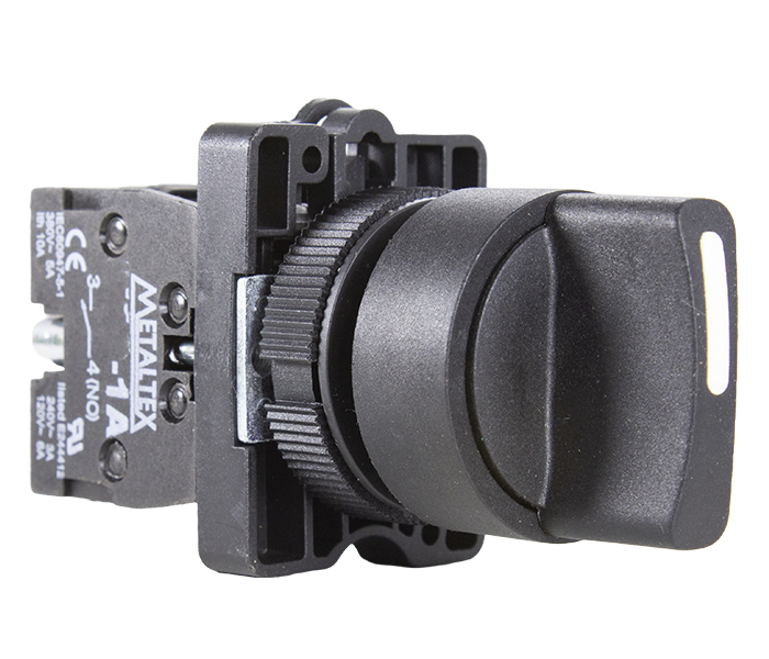 Chave Seletora Knob Curto 3 Posições com Retorno 22mm - 2NA