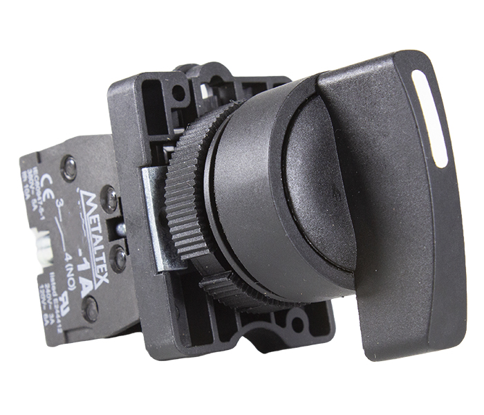 Chave Seletora Knob Longo 3 Posições com Retorno 22mm 2NA