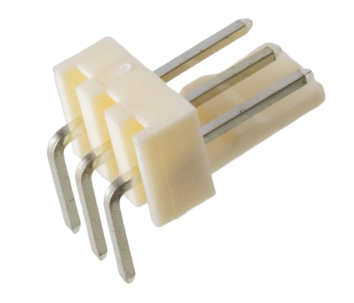 Conector Placa-Cabo - Macho - 3 Vias - 90 Graus - Passo 2,54mm 