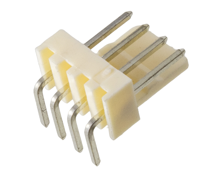 Conector Placa-Cabo - Macho - 4 Vias - 90 Graus - Passo 2,54mm 