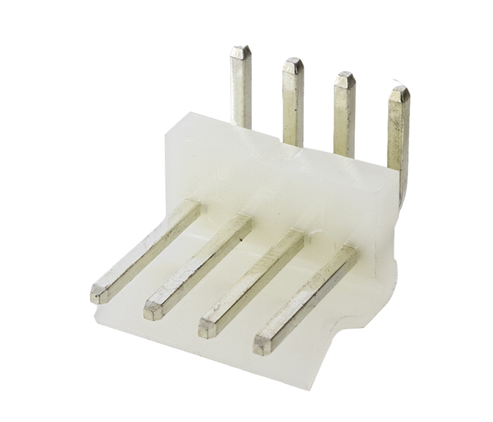 Conector Placa-Cabo - Macho - 4 Vias - 90 Graus - Passo 3,96mm 