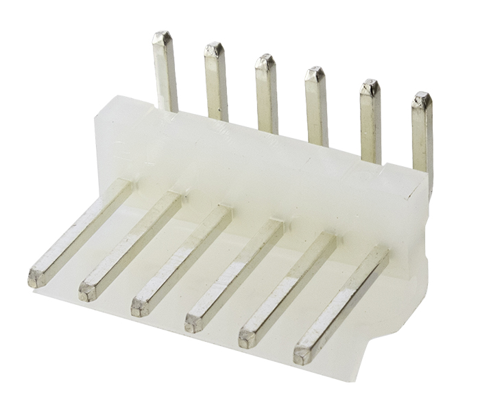 Conector Placa-Cabo - Macho - 6 Vias - 90 Graus - Passo 3,96mm 