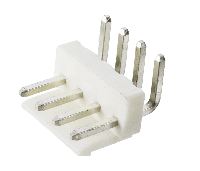 Conector Placa-Cabo - Macho - 4 Vias - 90 Graus - Passo 3,96mm 
