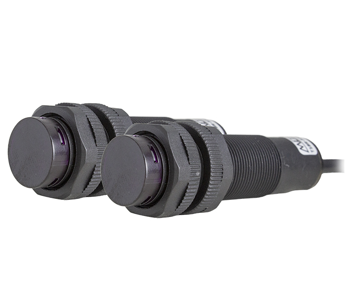 Sensor Fotoelétrico Barreira Ajustável NPN 20m - 10/30VCC - Plástico - Cabo 2m
