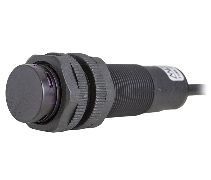 Sensor Fotoelétrico Difuso Ajustável NPN 40cm - 10/30VCC - Plástico - Cabo 2m