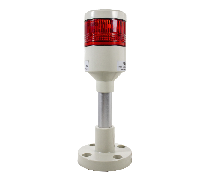 Sinalizador Torre LED 52mm Luz Contínua / Pulsante - 24VCA/VCC - Vermelho