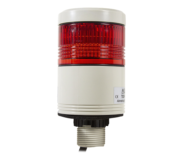 Sinalizador Torre LED 52mm Luz Contínua / Pulsante - 24VCA/VCC - Vermelho