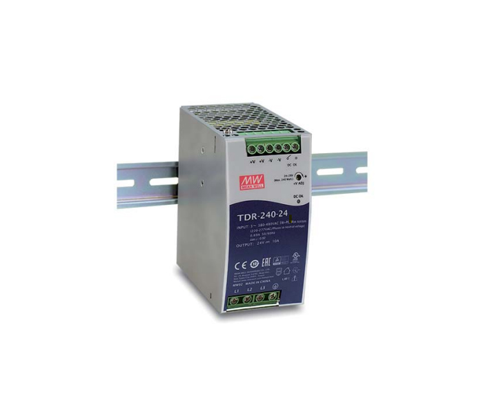 Fonte Chaveada Mean Well Trifásico 240W Montagem em Trilho DIN - 340-550V 24V-10A