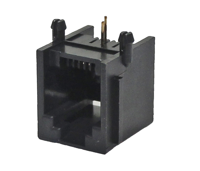 Conector Modular Jack - 6p2c - 90 Graus - Preto