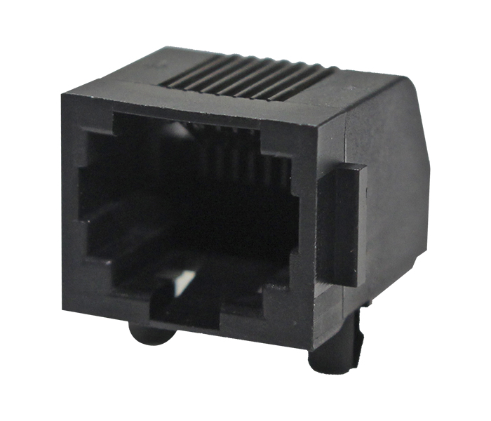 Conector Modular Jack - 8p8c - 90 Graus - Preto - com Aba