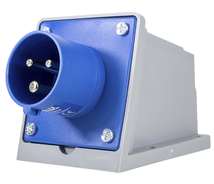 Tomada de Sobrepor Negativa 16A 2P+E-6H - Azul - IP44