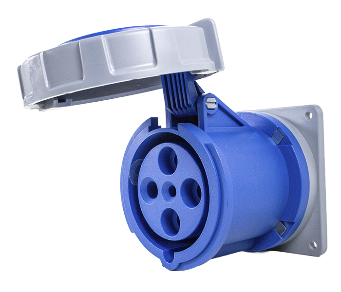 Tomada para Painel 63A 3P+E-9H - Azul - IP67