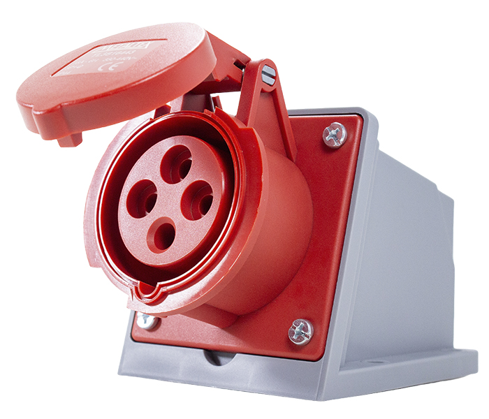 Tomada de Sobrepor 16A 3P+E-6H - Vermelho - IP44