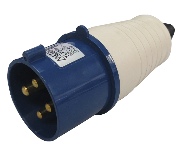 Plugue Macho 32A 3P+E-9H - Azul - IP44