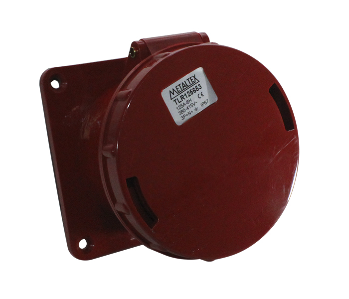 Tomada para Painel 125A 3P+N+E-6H - Vermelho - IP67