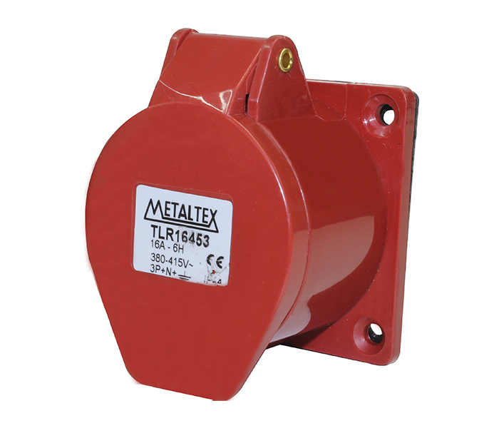 Tomada para Painel 16A 3P+N+E-6H - Vermelho - IP67