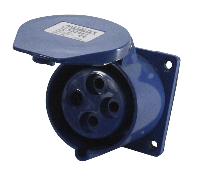 Tomada para Painel 32A 3P+E-9H - Azul - IP44