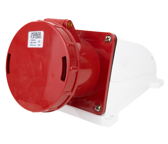 Tomada de Sobrepor 125A 3P+N+E-6H - Vermelho - IP67