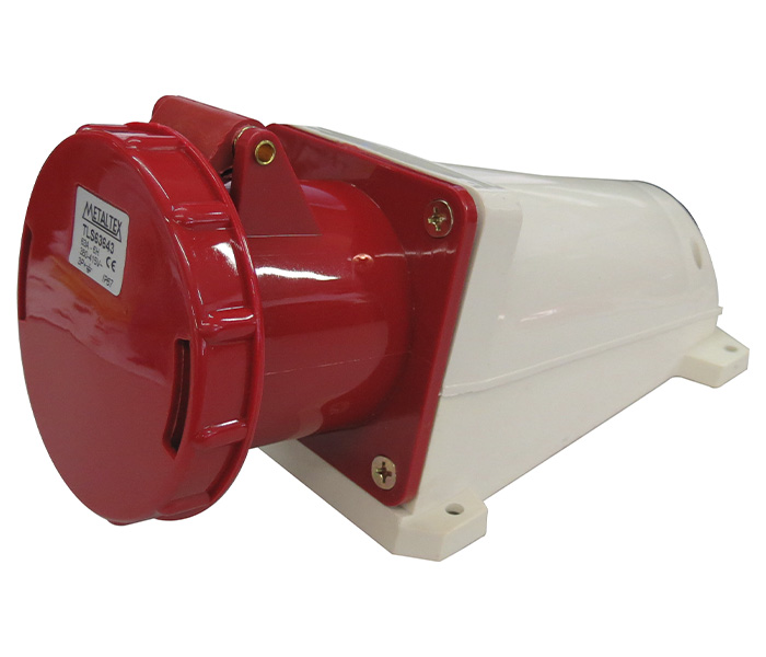 Tomada de Sobrepor 63A 3P+E-6H - Vermelho - IP67