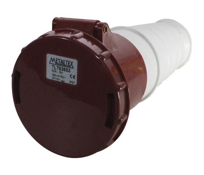 Acoplamento Industrial 63A 3P+N+E-6H - Vermelho - IP67