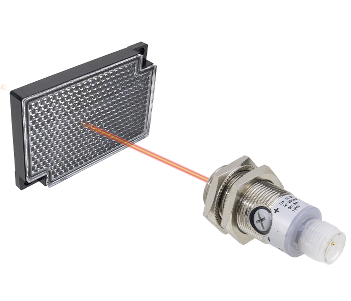 Sensor Fotoelétrico M18 Retroreflectivo Polarizado 3m NPN Conector M12