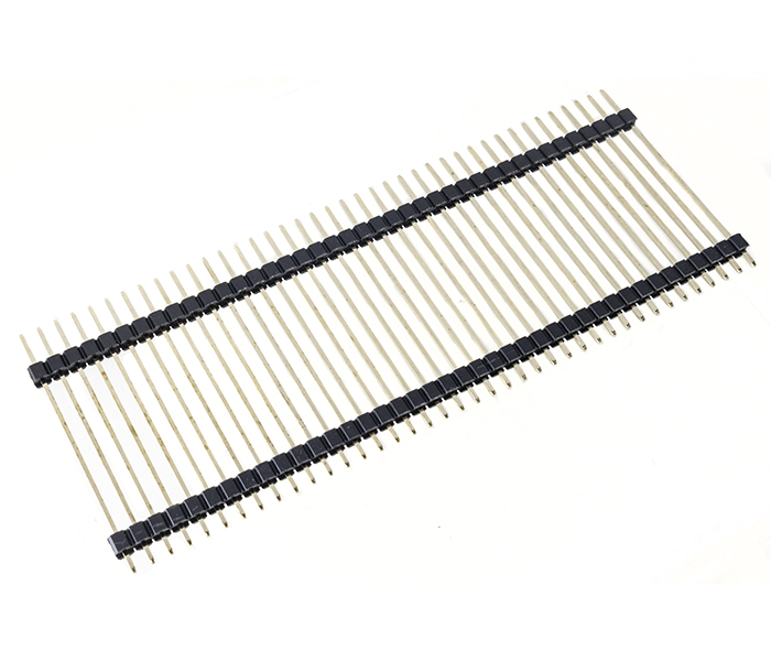 Barra de Pinos Fileira Simples - Duplo Isolador - 40 Vias - Passo 2,54mm - 40mm